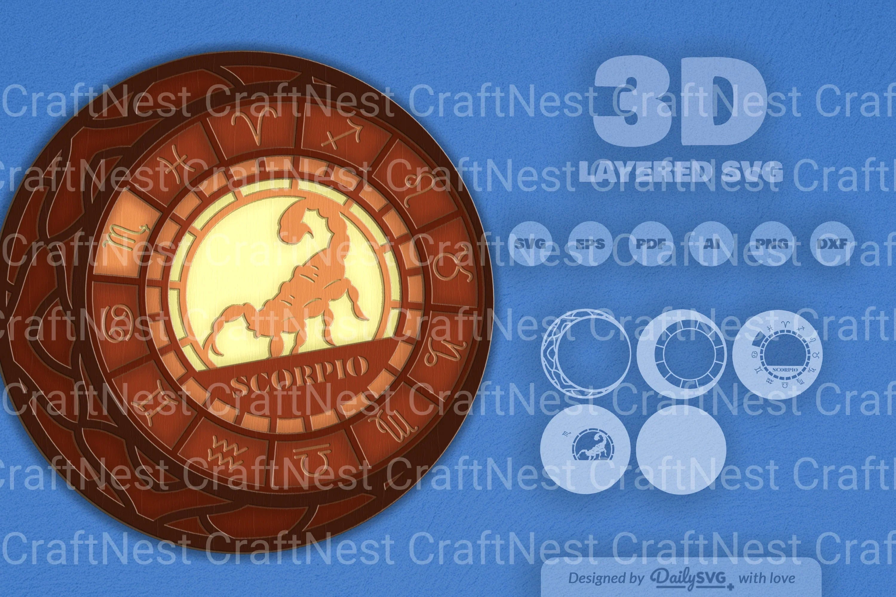 Scorpio Zodiac Laser Cut SVG Bundle