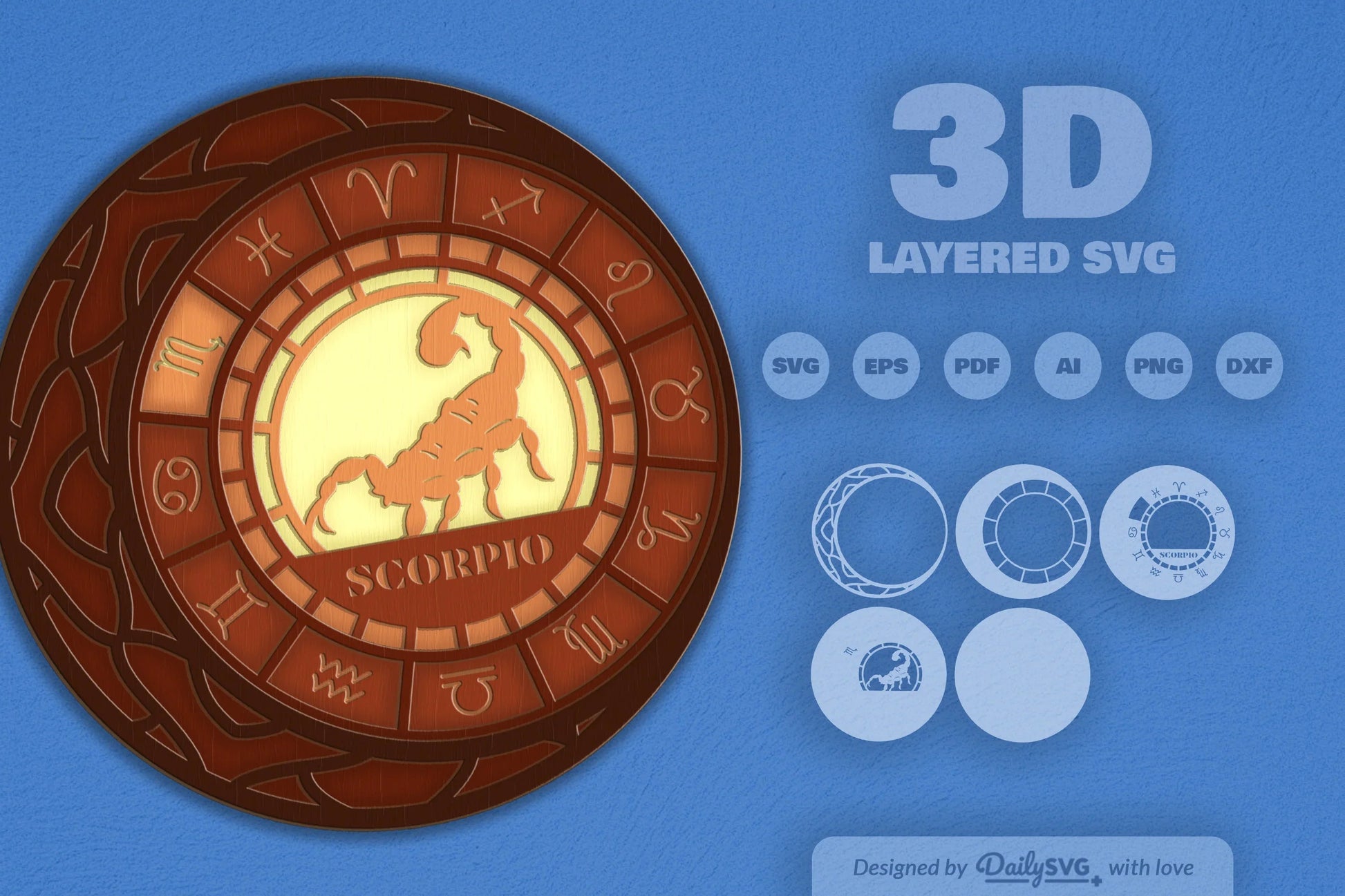 Scorpio Zodiac Laser Cut SVG Bundle - CraftNest - Digital Crafting and Art