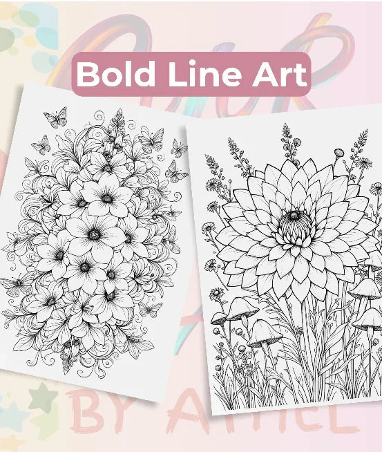 Wildflower Mandala Coloring Book Bundle - CraftNest - Digital Crafting and Art