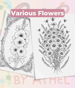 Wildflower Mandala Coloring Book Bundle - CraftNest - Digital Crafting and Art