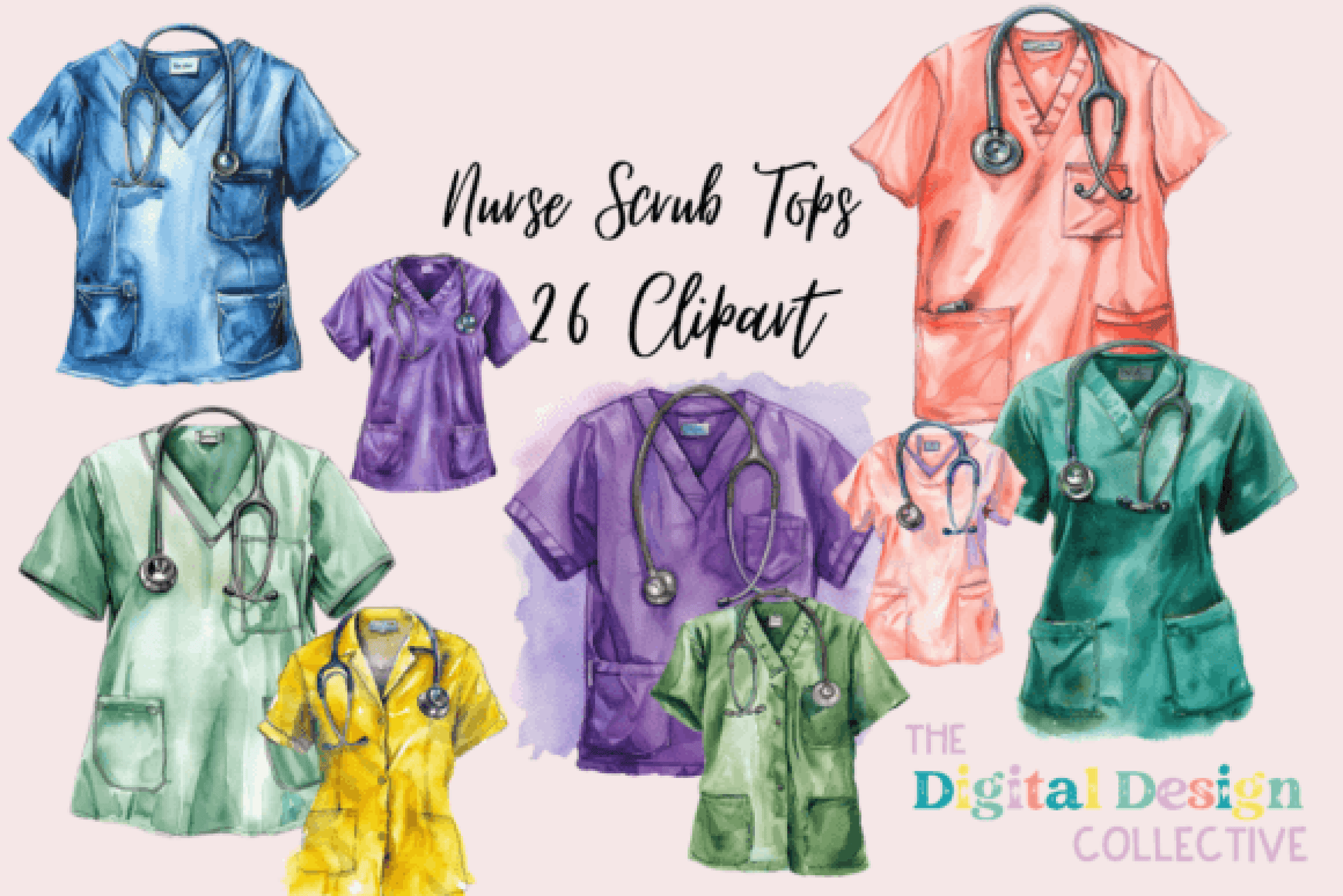 Scrub Life Nurse Tops Clipart Bundle - CraftNest - Digital Crafting and Art