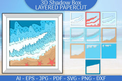 Sea 3D Layered Papercut SVG Bundle - CraftNest - Digital Crafting and Art