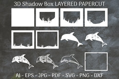 Sea Dolphin Mandala 3D Shadow Box Papercut SVG Bundle - CraftNest - Digital Crafting and Art