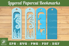 Sea Horse Layered Bookmark SVG Bundle - CraftNest - Digital Crafting and Art