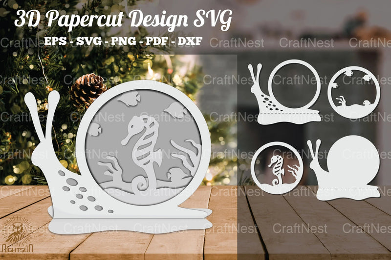 Sea Horses 3D Papercut Design Clipart Bundle - CraftNest - Digital Crafting and Art