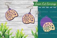 Sea Shells Laser Cut Earrings Design Bundle - CraftNest - Digital Crafting and Art