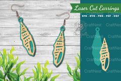 Sea Shells Laser Cut Earrings Design Bundle - CraftNest - Digital Crafting and Art