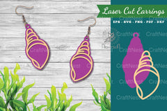 Sea Shells Laser Cut Earrings Design Bundle - CraftNest - Digital Crafting and Art