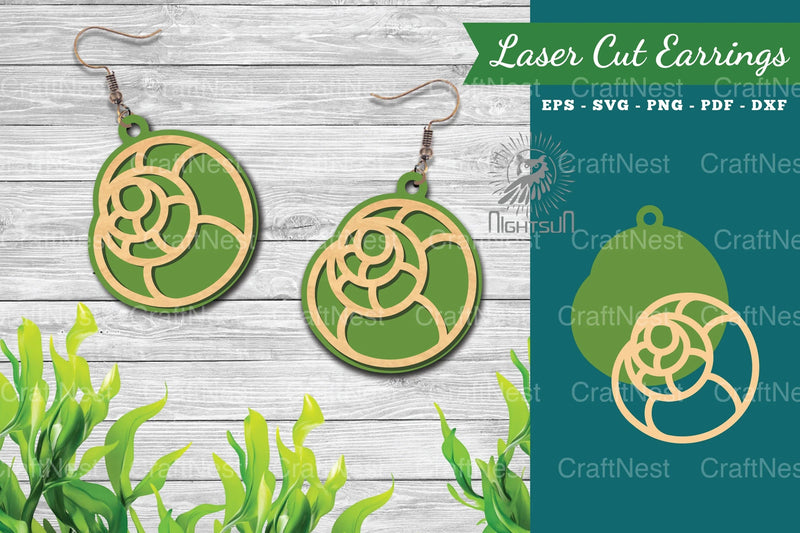 Sea Shells Laser Cut Earrings Design Bundle - CraftNest - Digital Crafting and Art