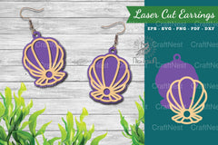 Sea Shells Laser Cut Earrings Design Bundle - CraftNest - Digital Crafting and Art