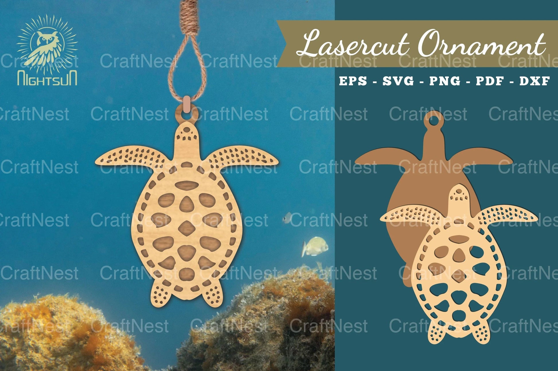 Sea Turtle Laser Cut Ornament Clipart Bundle - CraftNest - Digital Crafting and Art