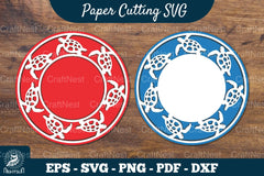 Sea Turtle Papercut Circle Clipart Bundle - CraftNest - Digital Crafting and Art