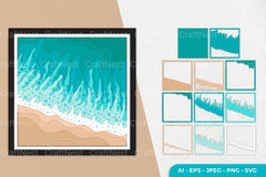Sea Waves Layered Papercut Clipart Bundle - CraftNest - Digital Crafting and Art