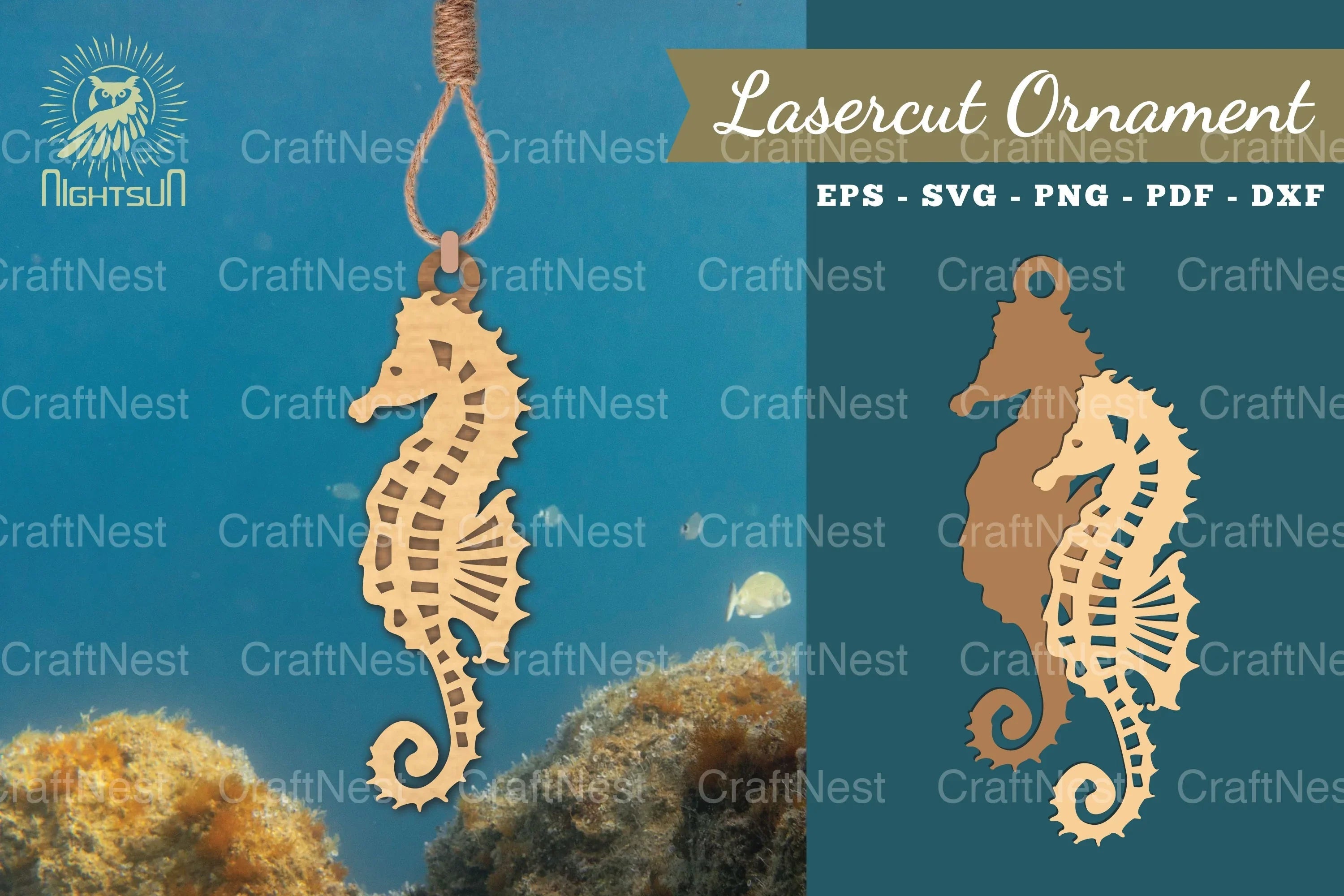 Seahorse Laser Cut Ornament Clipart Bundle - CraftNest - Digital Crafting and Art