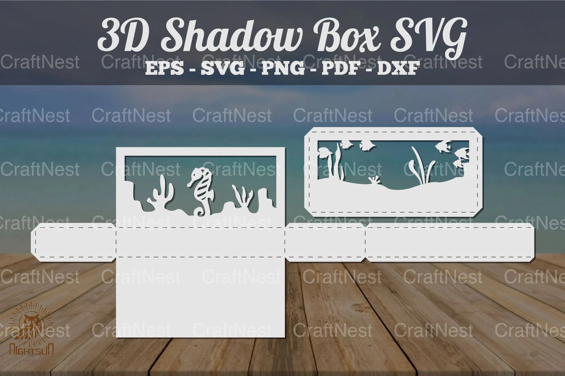 Underwater Scene 3D Shadow Box Bundle - Clipart Collection - CraftNest - Digital Crafting and Art