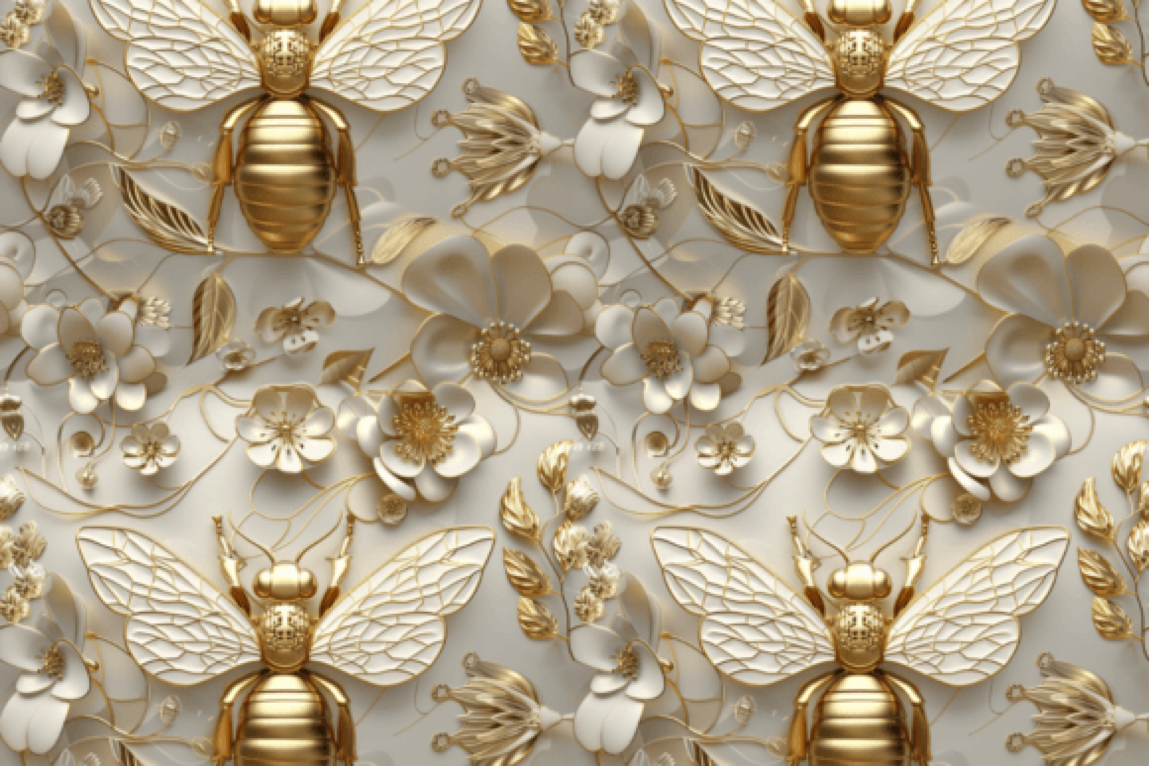 Seamless 3D Honeybee Papers Bundle