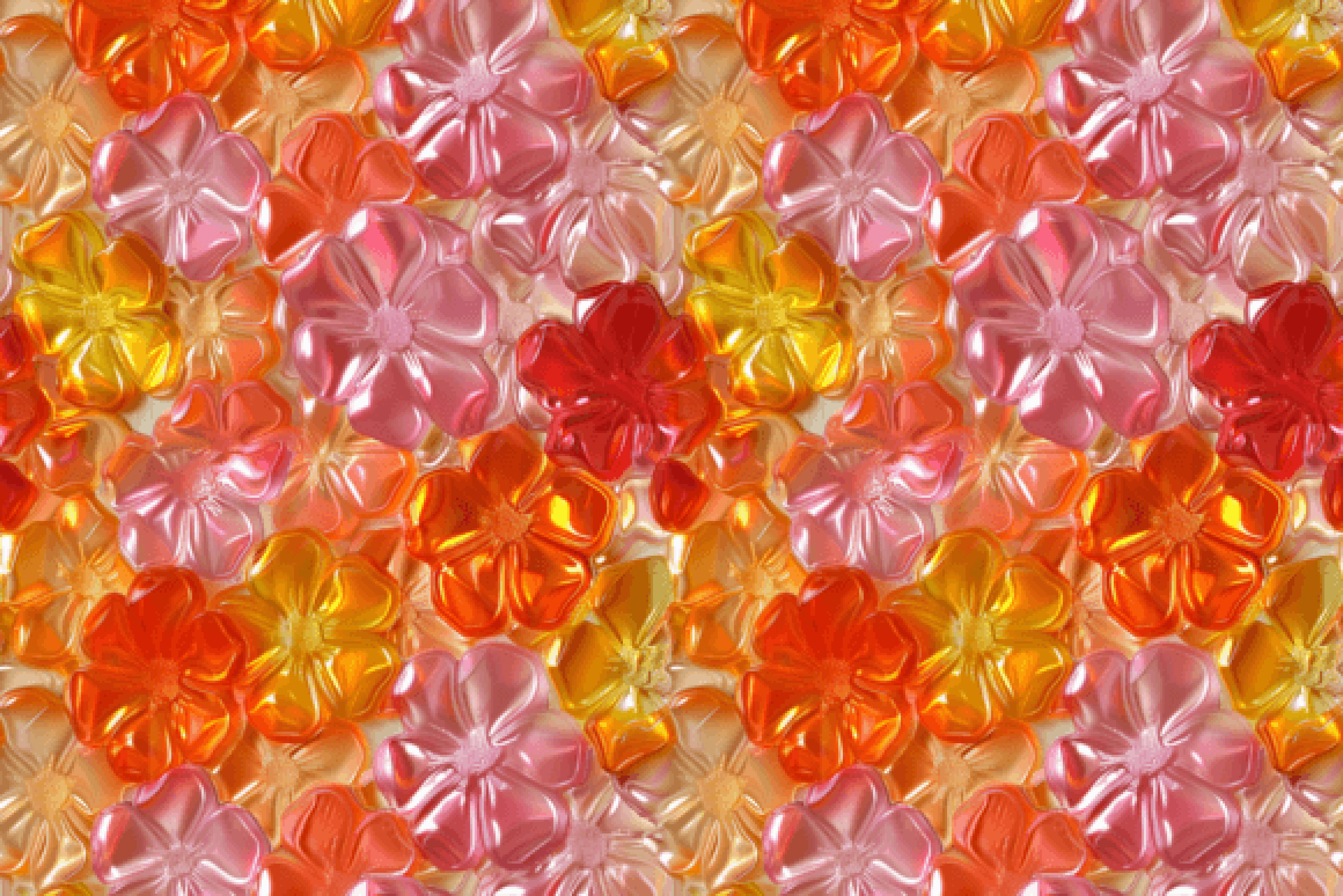 Seamless 3D Metallic Floral Digital Paper