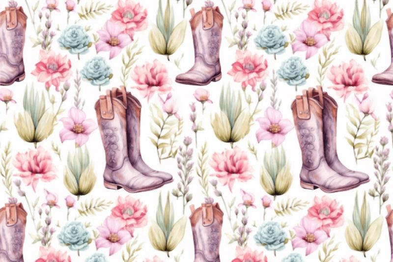 Boho Floral Western Digital Paper - CraftNest - Digital Crafting and Art