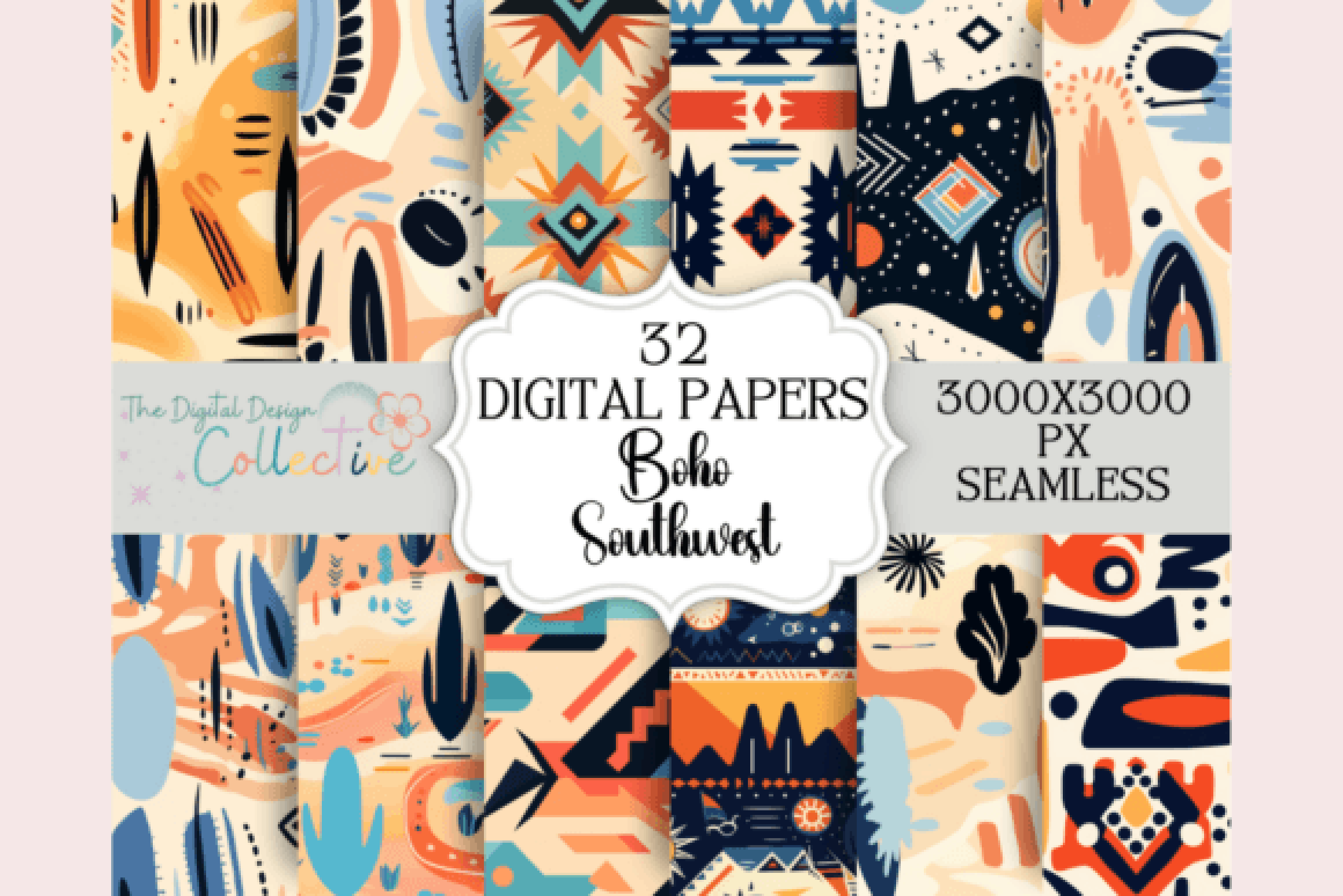 Seamless Boho Southwest Digital Paper