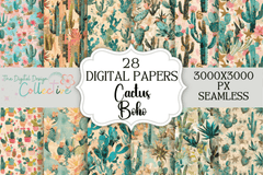 Seamless Cactus Digital Paper - CraftNest - Digital Crafting and Art