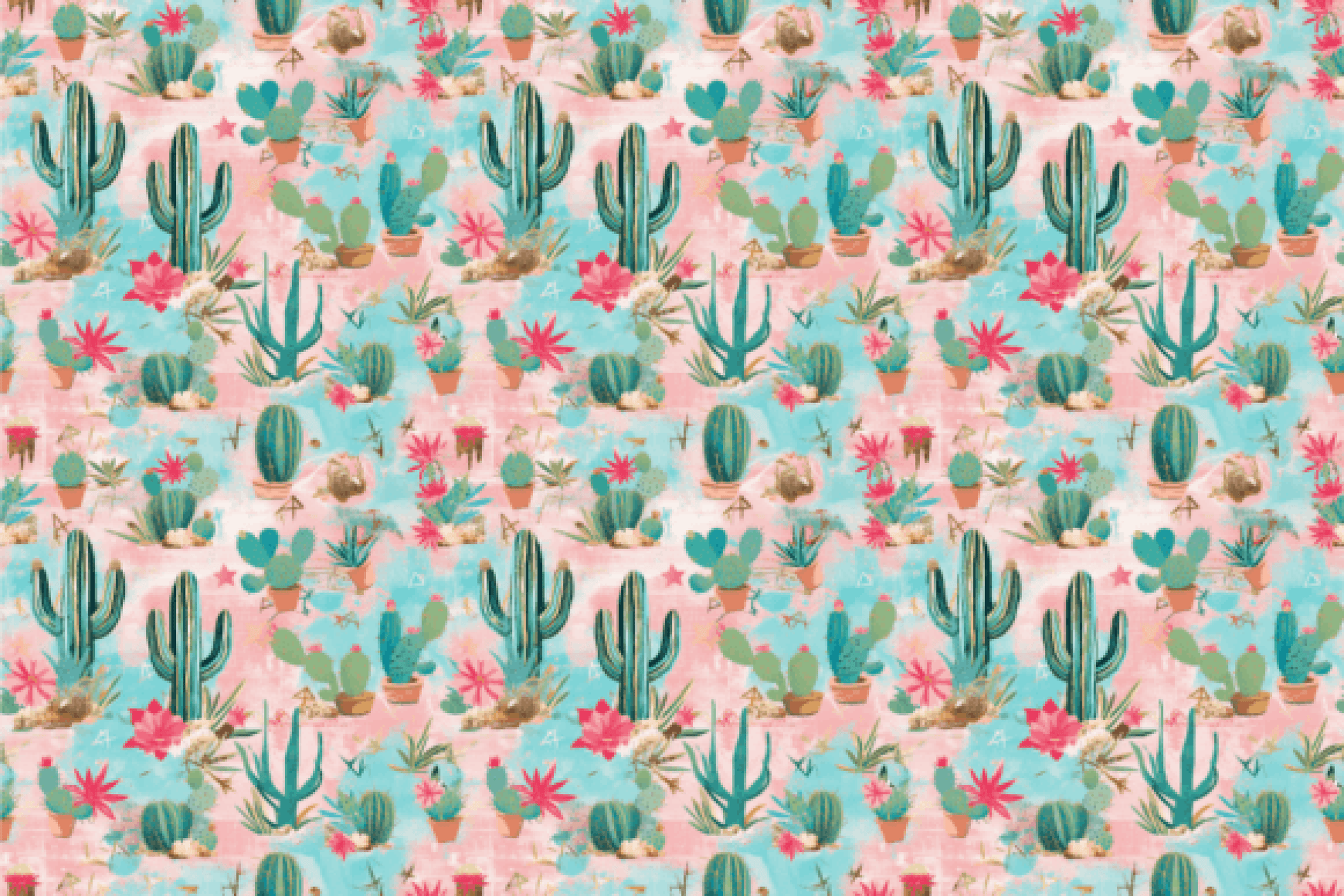 Seamless Cactus Digital Paper - CraftNest - Digital Crafting and Art