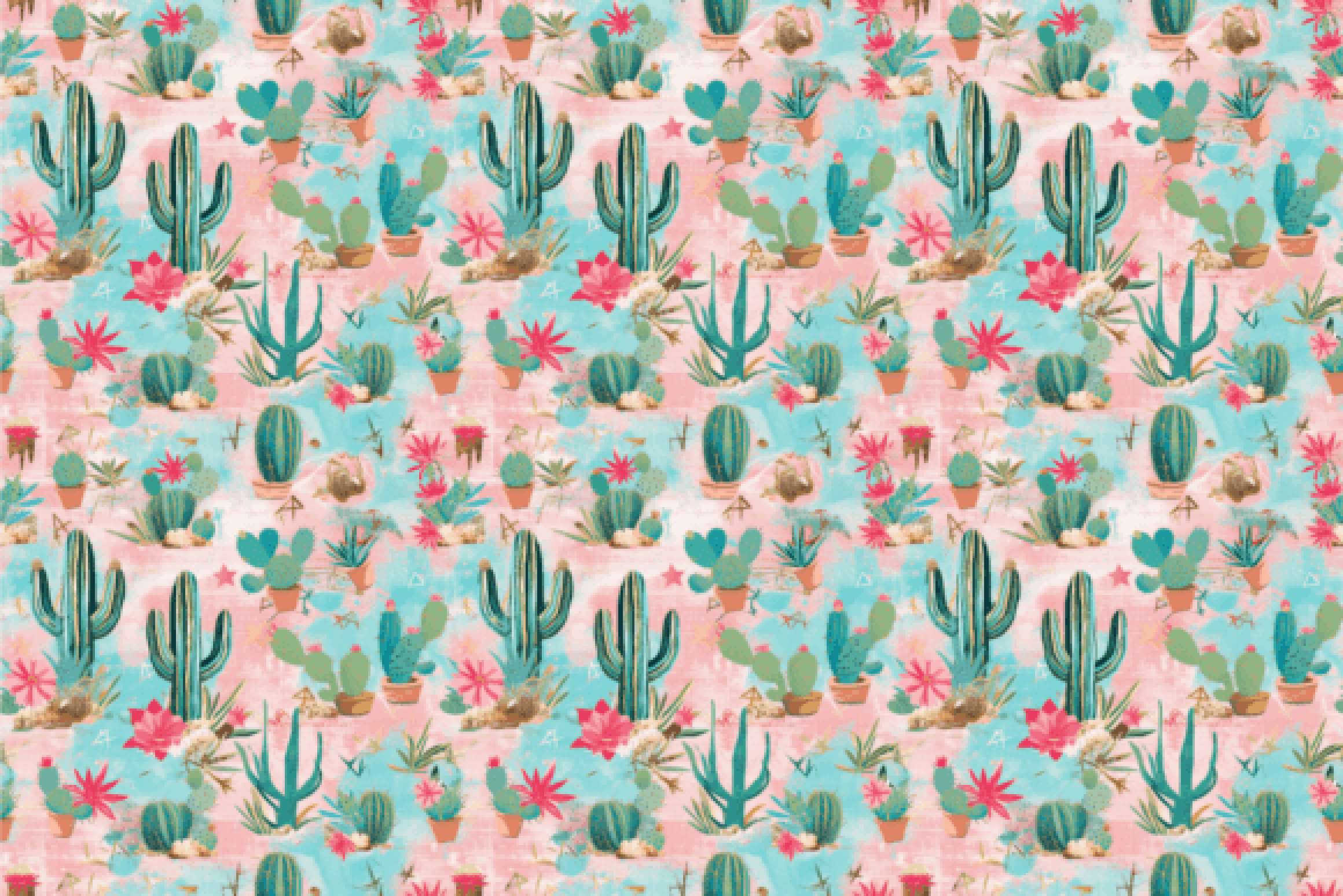 Seamless Cactus Digital Paper - CraftNest - Digital Crafting and Art
