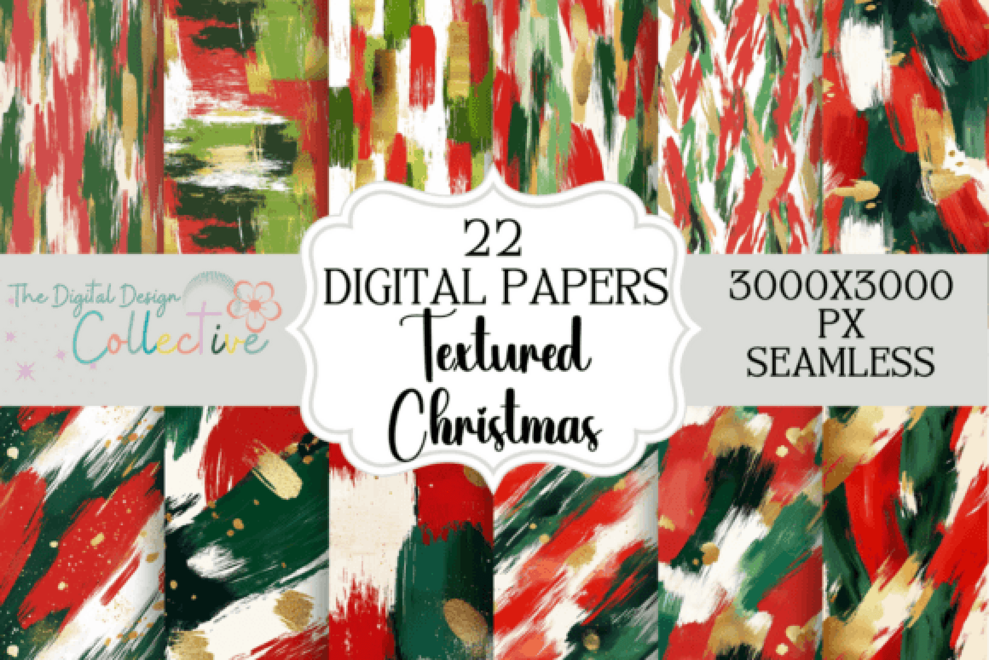 Seamless Christmas Textured Digital Paper - CraftNest - Digital Crafting and Art