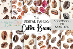 Seamless Coffee Beans Digital Paper - CraftNest - Digital Crafting and Art