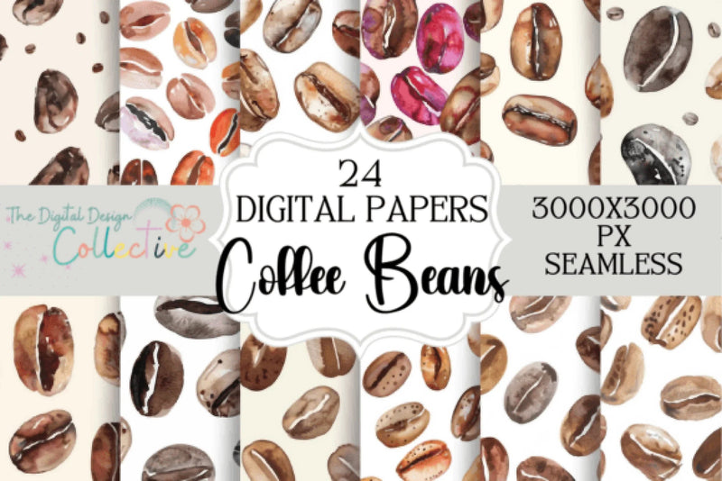 Seamless Coffee Beans Digital Paper - CraftNest - Digital Crafting and Art