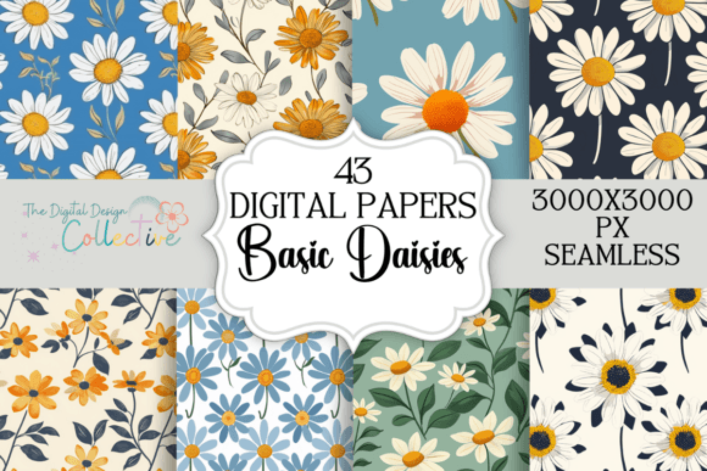 Seamless Daisy Digital Paper