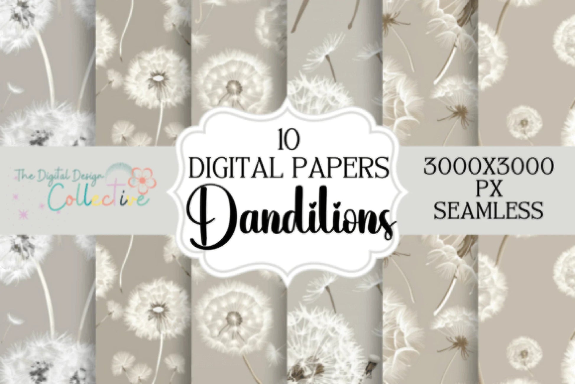 Seamless Dandelion Patterns Collection - CraftNest - Digital Crafting and Art
