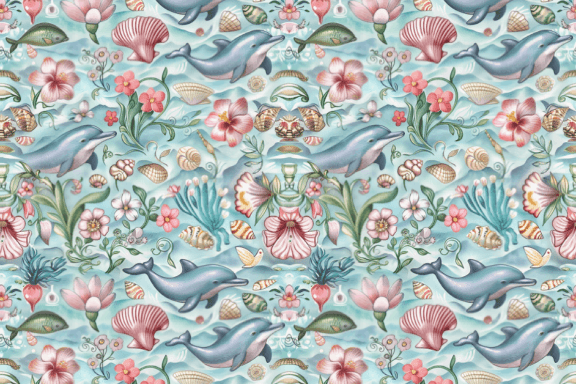 Seamless Dolphins Digital Paper Pack - CraftNest - Digital Crafting and Art