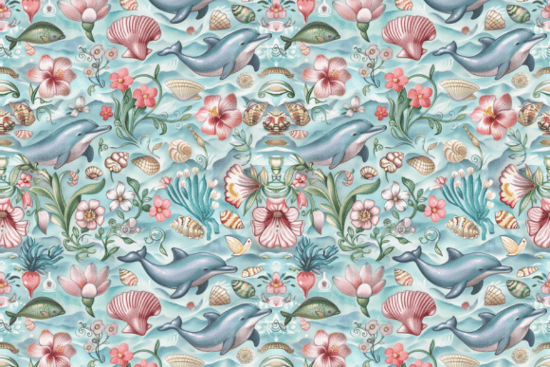 Seamless Dolphins Digital Paper Pack - CraftNest - Digital Crafting and Art