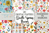 Seamless Doodle Floral Digital Paper