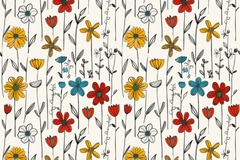 Seamless Doodle Floral Digital Paper - CraftNest - Digital Crafting and Art