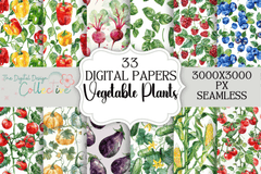 Seamless Garden Vegetable Digital Paper - CraftNest - Digital Crafting and Art