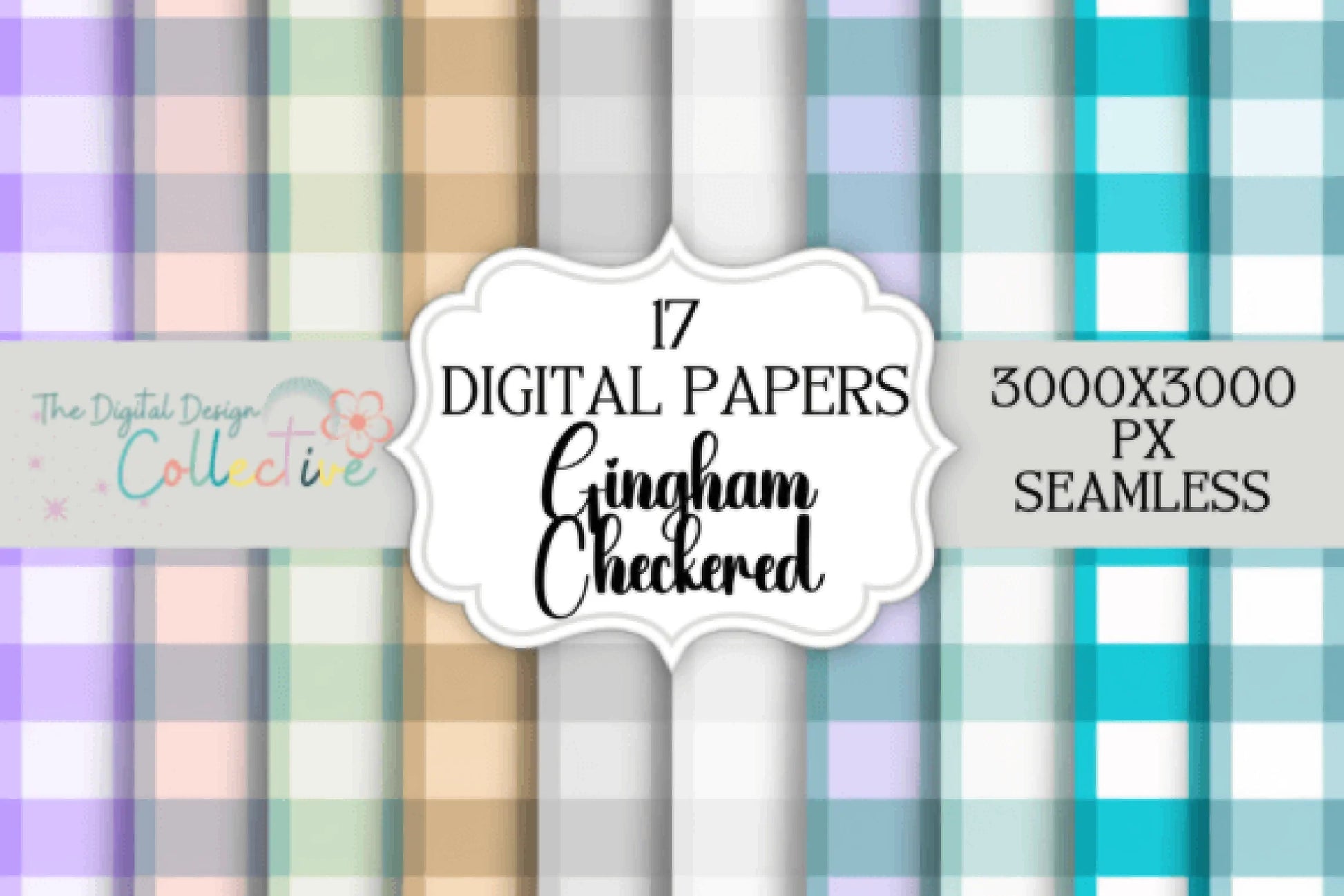 Seamless Gingham Pattern Digital Paper - CraftNest - Digital Crafting and Art