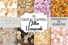 Seamless Glitter Honeycomb Digital Paper - CraftNest - Digital Crafting and Art