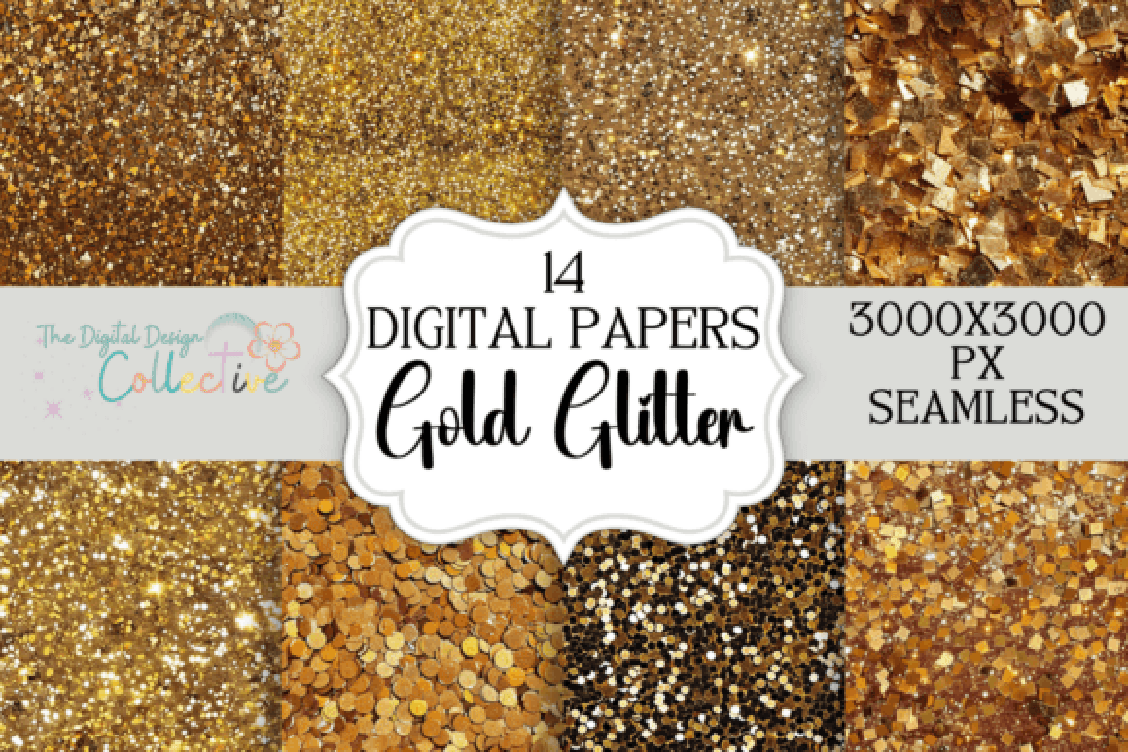 Seamless Gold Glitter Digital Paper - CraftNest - Digital Crafting and Art