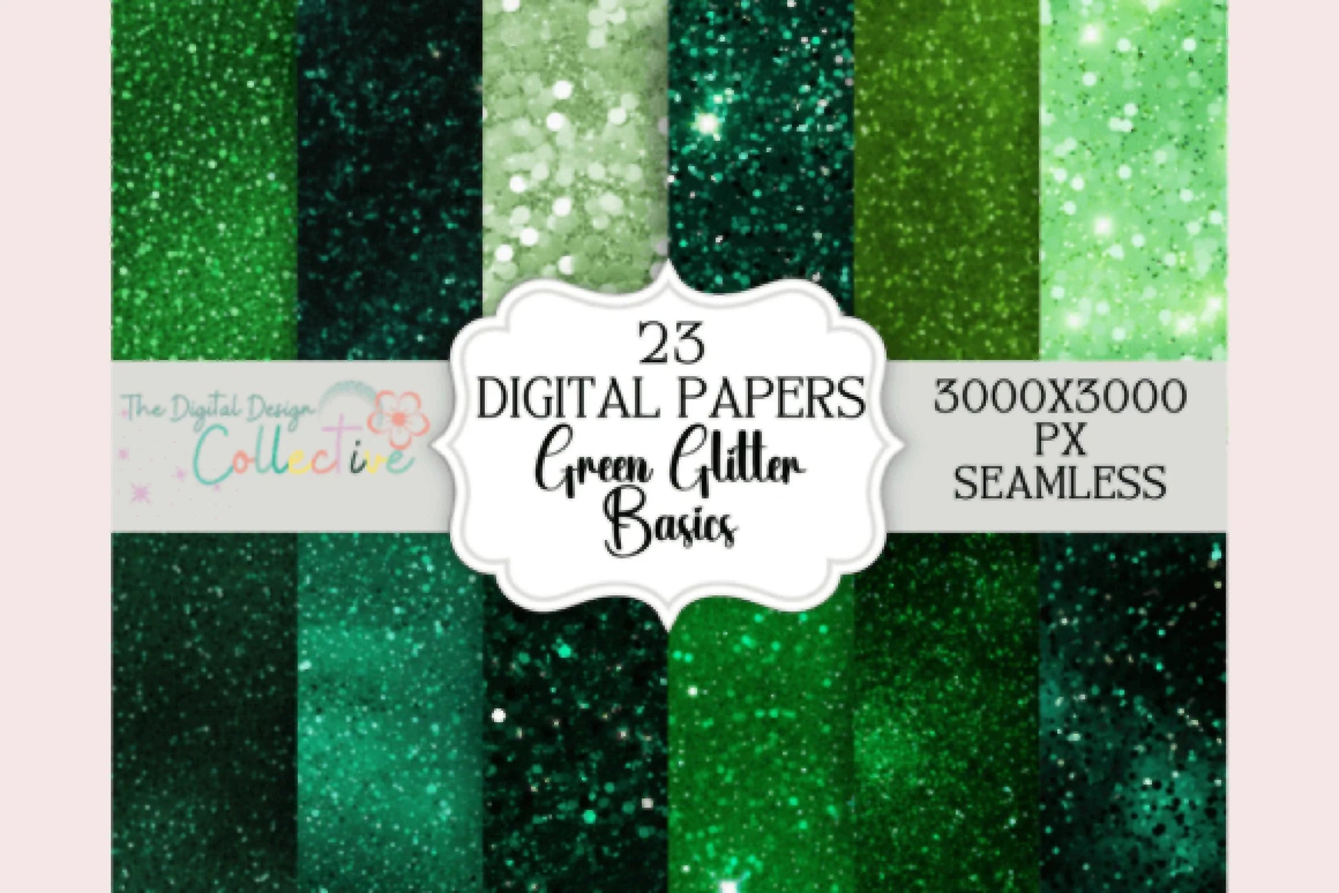 Seamless Green Glitter Digital Paper - CraftNest - Digital Crafting and Art