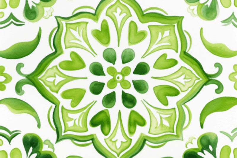 Seamless Green Moroccan Patterns Collection - CraftNest - Digital Crafting and Art