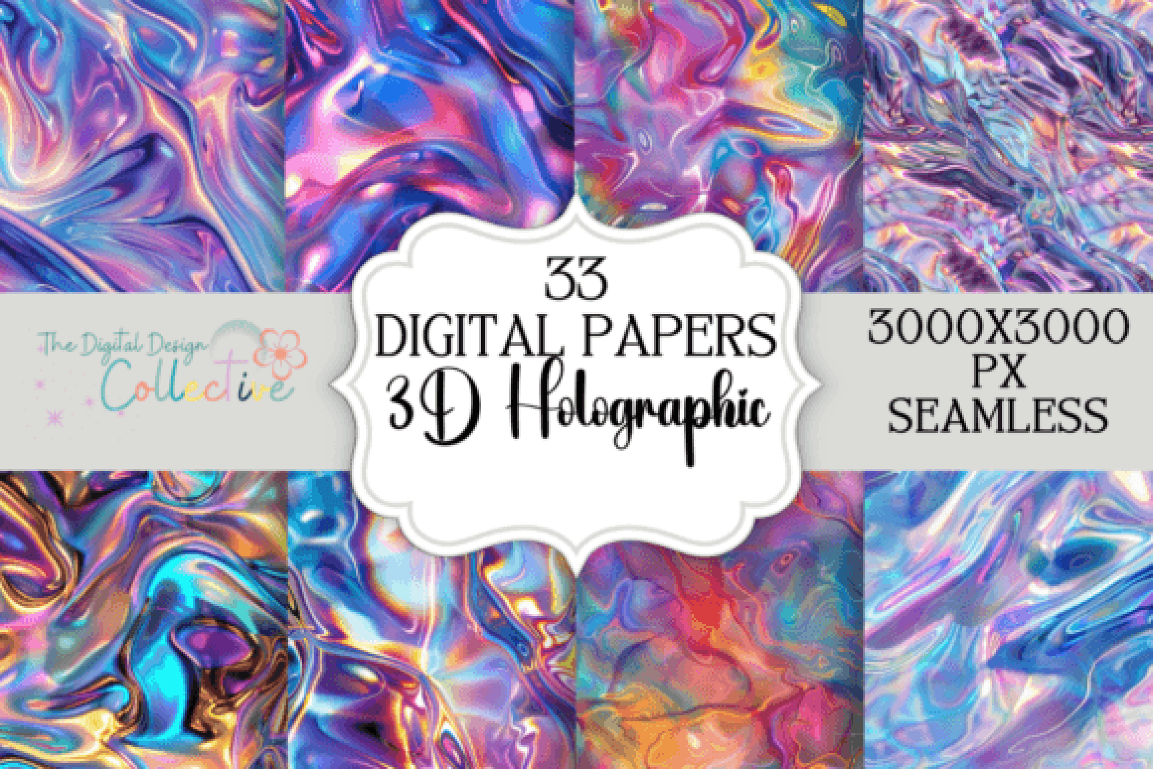 Seamless Holographic 3D Digital Paper - CraftNest - Digital Crafting and Art