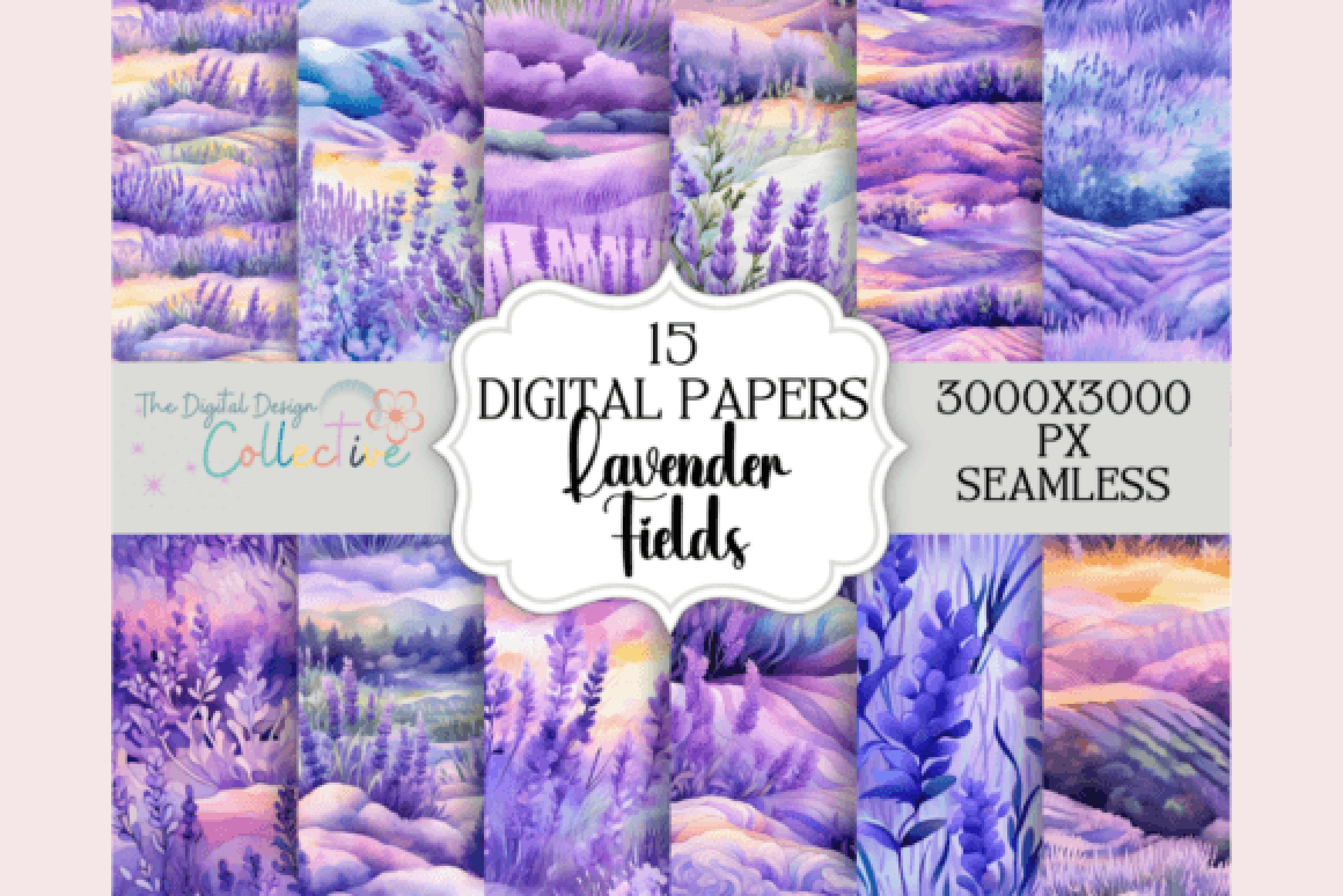 Seamless Lavender Fields Wallpaper Designs