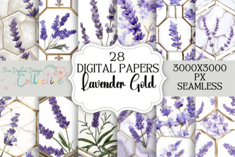 Seamless Lavender Floral Digital Paper - CraftNest - Digital Crafting and Art