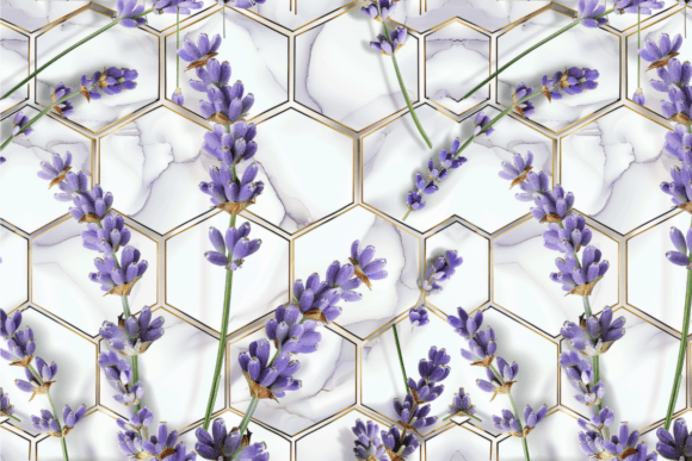 Seamless Lavender Floral Digital Paper