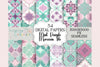 Seamless Mint Purple Moroccan Tile Design Digital Paper