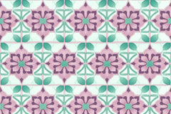 Seamless Mint Purple Moroccan Tile Design Digital Paper - CraftNest - Digital Crafting and Art