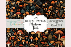 Seamless Mushroom Digital Paper - CraftNest - Digital Crafting and Art