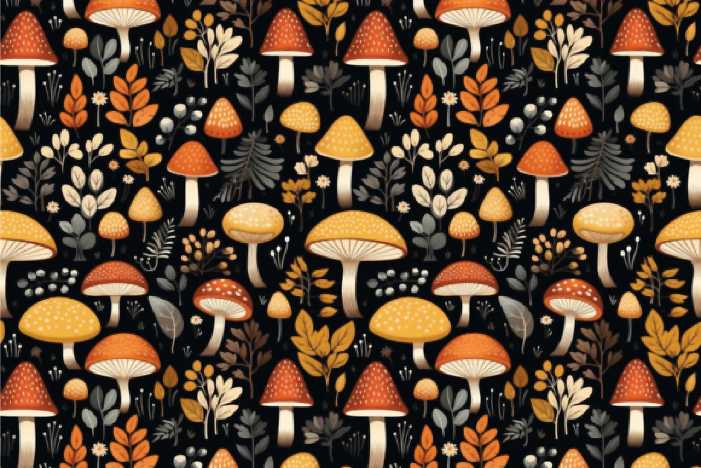 Seamless Mushroom Digital Paper - CraftNest - Digital Crafting and Art