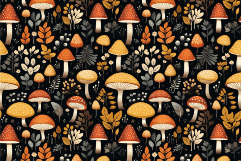 Seamless Mushroom Digital Paper - CraftNest - Digital Crafting and Art